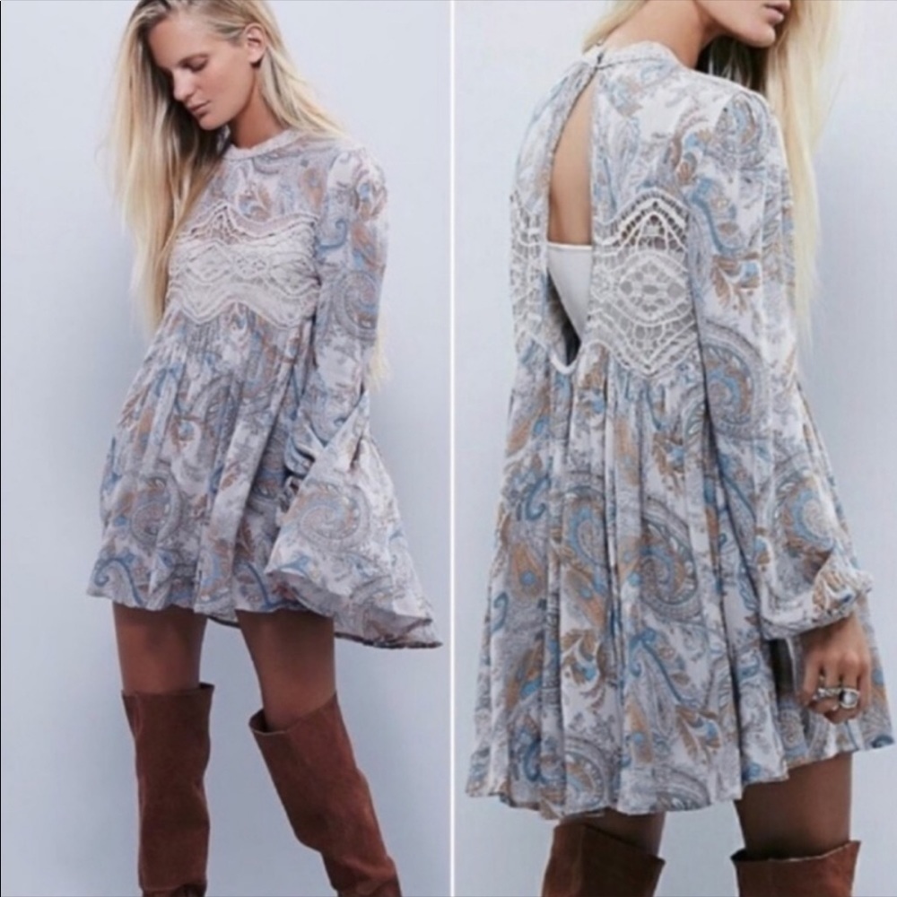 free people • sweet thing lace paisley tunic top blouse